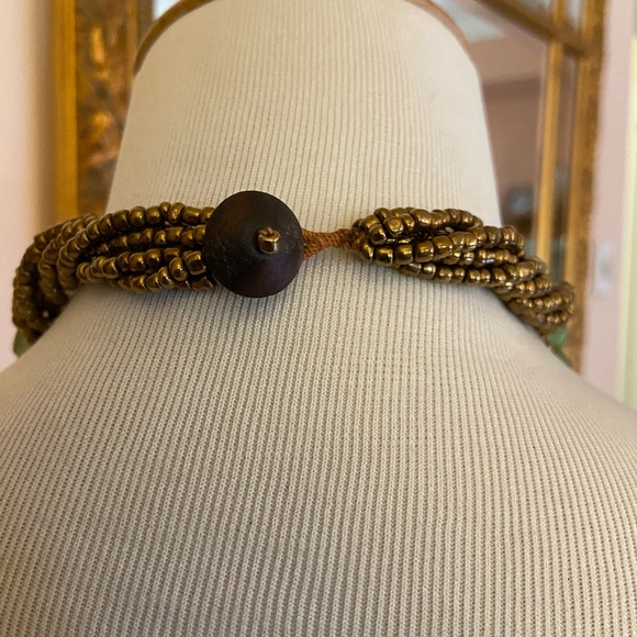 Multi-strand Statement Necklace~Gorgeous Blue/Green Beads & Smaller Accent Beads - Picture 8 of 11